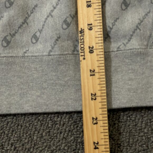 Champion Sweatshirt Mens Size Small S Reverse Weave All Over Spellout Print Grey - Picture 7 of 10